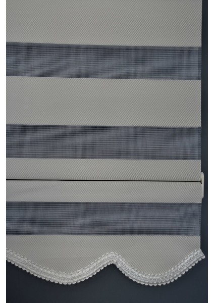 BL-100 Bej Renk Etekli Blackout-Karartma Zebra Stor Perde