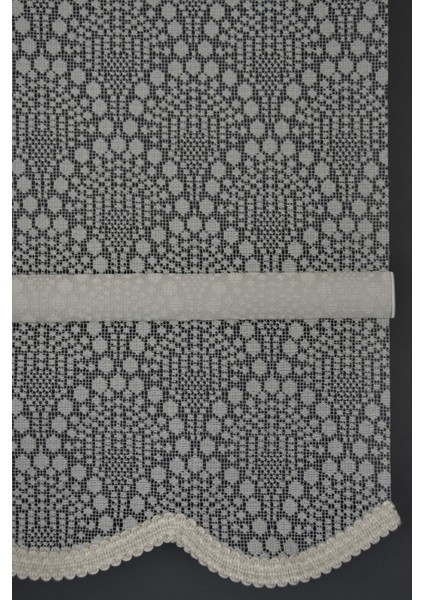Çift Mekanizmalı Tül Stor Perde Dacuz-94 Kırık Beyaz Renk Etekli 280 x 200 cm