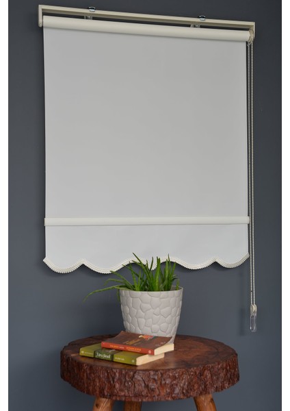 Stor Perde Pl-02 Ekru Renk Etekli 240 x 200 cm