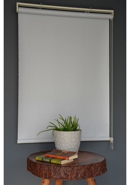 Stor Perde SR-208 Gri Renk Eteksiz Yaldızlı Panama 250 x 260 cm