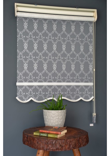 Çift Mekanizmalı Tül Stor Perde Dacuz-204 Kırık Beyaz Renk Etekli 280 x 260 cm fiyatları