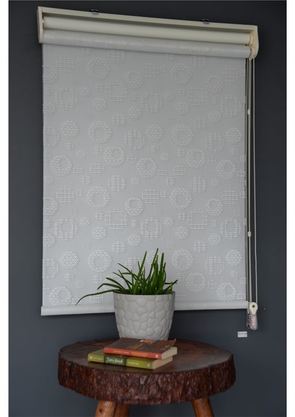 Çift Mekanizmalı Tül Stor Perde Dacuz-209 Kırık Beyaz Renk Eteksiz 280 x 260 cm modelleri