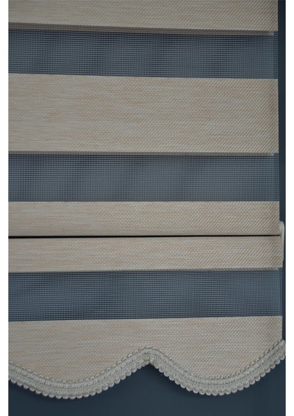 BZ-254 Karamel Renk Etekli Zebra Stor Perde
