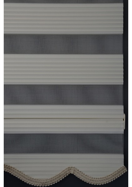 Zebra Stor Perde Dp-02 Ekru Renk Etekli Dar Pliseli 120 x 260 cm