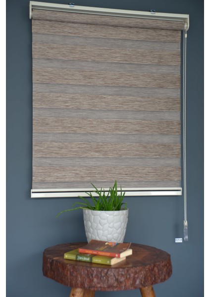Zebra Stor Perde BZ-255 Açık Kahve Renk Eteksiz 180 x 200 cm