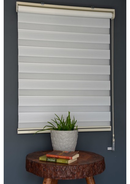 Zebra Stor Perde Dp-01 Beyaz Renk Eteksiz Dar Pliseli 150 x 260 cm