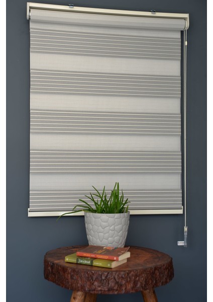 Zebra Stor Perde Kb-02 Siyah & Ekru Renk Eteksiz Blackout-Karartma 160 x 200 cm