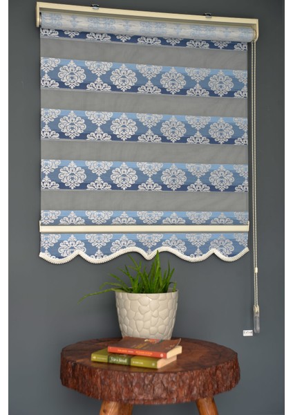 FT-984 Mavi Renk Etekli Zebra Stor Perde