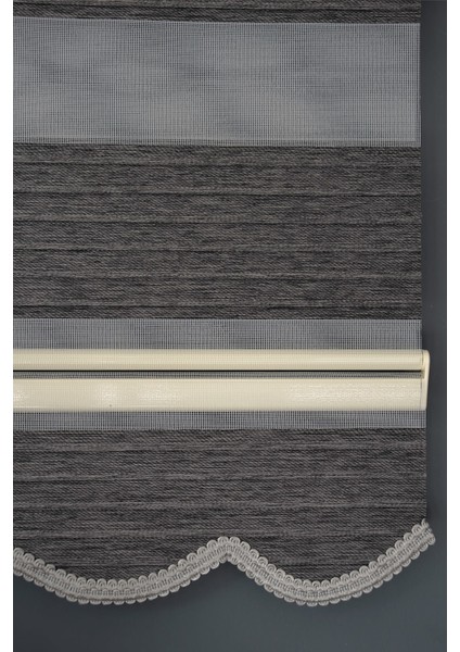 Zebra Stor Perde Kb-07 Siyah Renk Etekli Blackout-Karartma 80 x 200 cm