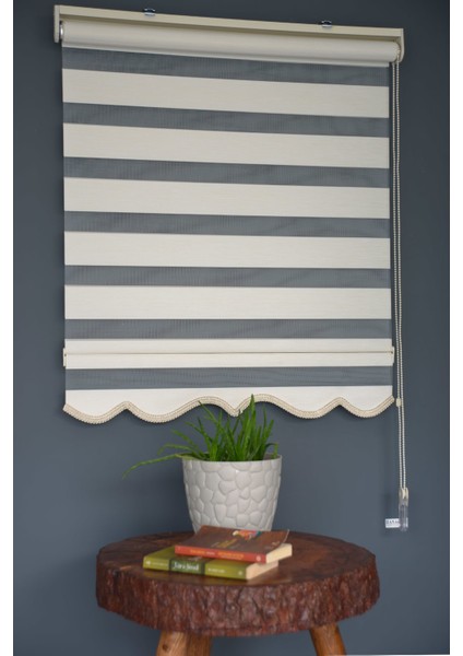 Zebra Stor Perde BZ-251 Beyaz Renk Etekli 270 x 260 cm