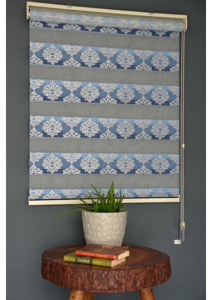 Zebra Stor Perde FT-984 Mavi Renk Eteksiz 100 x 260 cm