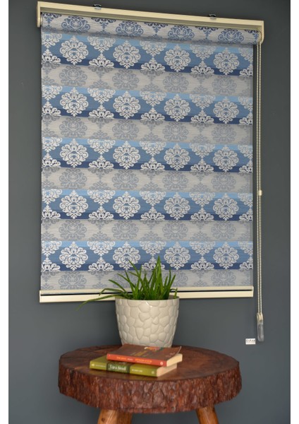 Zebra Stor Perde FT-984 Mavi Renk Eteksiz 100 x 260 cm