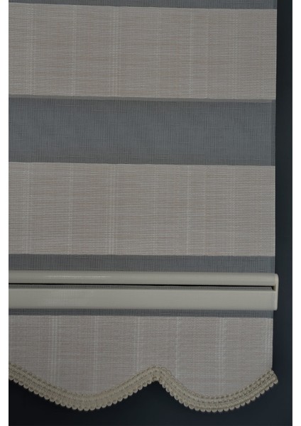 Zebra Stor Perde JK-282 Pudra Renk Etekli Bambu 140 x 200 cm