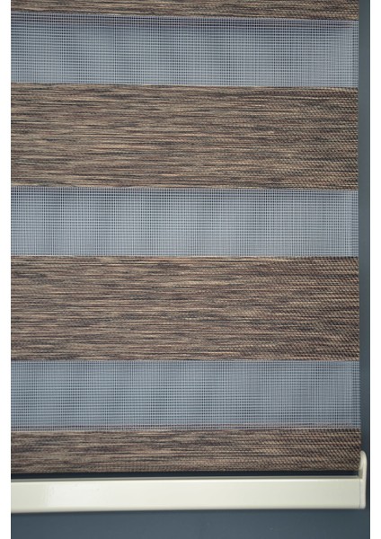 BZ-256 Koyu Kahve Renk Eteksiz Zebra Stor Perde