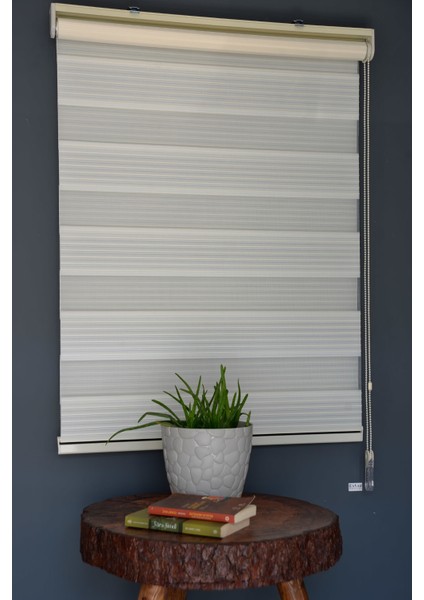 Zebra Stor Perde Gp-02 Ekru Renk Eteksiz Geniş Pliseli 170 x 200 cm