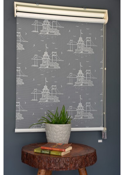 Çift Mekanizmalı Tül Stor Perde Dacuz-212 Kırık Beyaz Renk Eteksiz 280 x 200 cm
