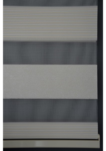 Zebra Stor Perde PLZ-700 Beyaz & Hardal Renk Eteksiz 210 x 200 cm