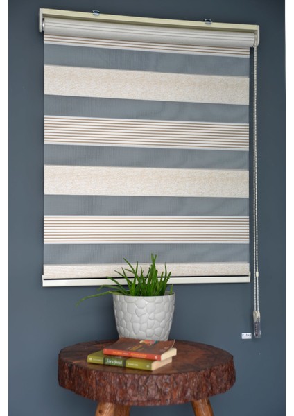 PLZ-702 Kahverengi Renk Eteksiz Zebra Stor Perde