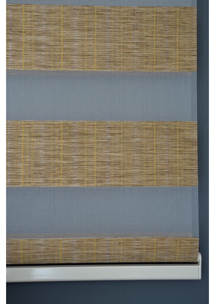 JK-284 Kahverengi Renk Eteksiz Bambu Zebra Stor Perde modelleri