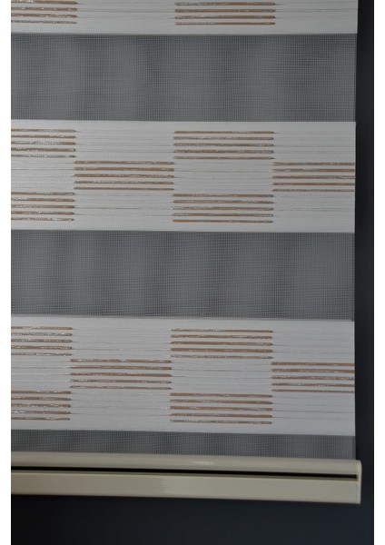 Zebra Stor Perde Pj-04 Beyaz & Kahve Renk Eteksiz 150 x 260 cm