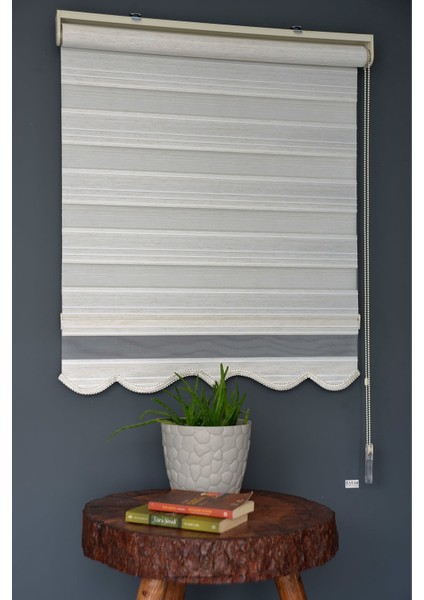 Zebra Stor Perde PLZ-800 Keten & Beyaz Renk Etekli Bambu 120 x 200 cm fiyatları
