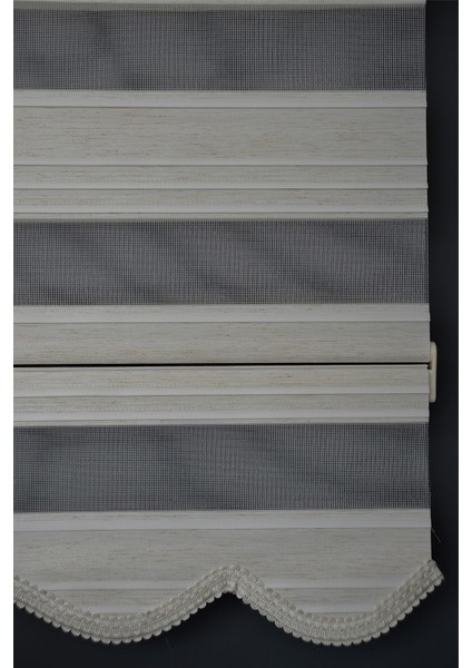Zebra Stor Perde PLZ-800 Keten & Beyaz Renk Etekli Bambu 250 x 260 cm modelleri