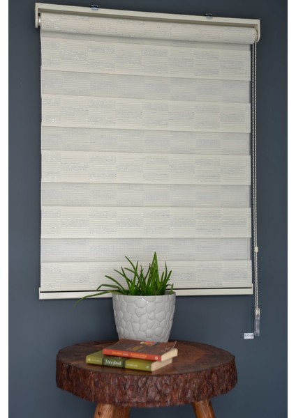 Zebra Stor Perde Pj-03 Krem Renk Eteksiz 200 x 200 cm