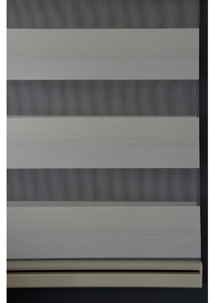 Zebra Stor Perde Zn-20 Beyaz & Ekru Renk Eteksiz 80 x 260 cm