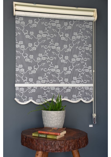 Çift Mekanizmalı Tül Stor Perde Rac-15 Beyaz Renk Etekli 280 x 260 cm fiyatları