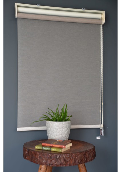 Çift Mekanizmalı Tül Stor Perde Vt-05 Karamel Renk Eteksiz 280 x 260 cm modelleri