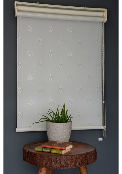 Çift Mekanizmalı Tül Stor Perde Dacuz-95 Kırık Beyaz Renk Eteksiz 280 x 200 cm