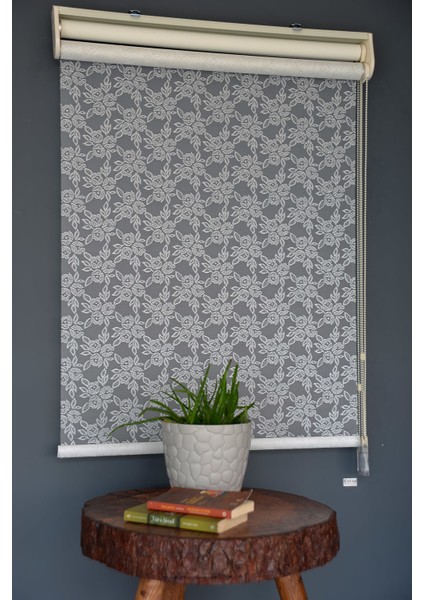 Çift Mekanizmalı Tül Stor Perde Dacuz-96 Kırık Beyaz Renk Eteksiz 280 x 200 cm