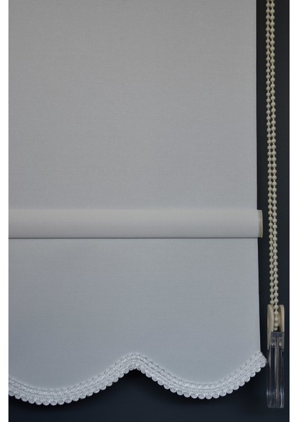 Stor Perde Mp-02 Ekru Renk Etekli Mat Polyester Stor Perde 185GR/M2 270 x 260 cm