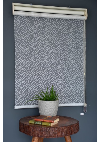 Çift Mekanizmalı Tül Stor Perde Dacuz-93 Kırık Beyaz Renk Eteksiz 280 x 200 cm