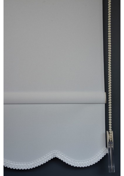 Stor Perde PM-100 Beyaz Renk Etekli Panama 260 x 200 cm