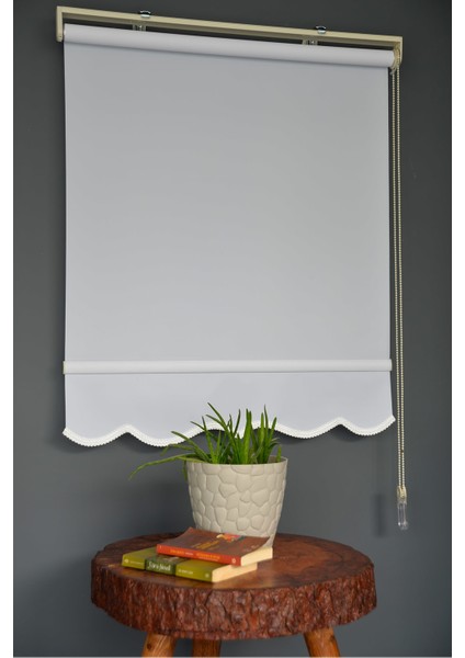 Stor Perde Pl-01 Beyaz Renk Etekli 270 x 260 cm