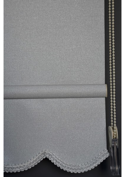 Stor Perde SR-208 Gri Renk Etekli Yaldızlı Panama 270 x 260 cm fiyatları