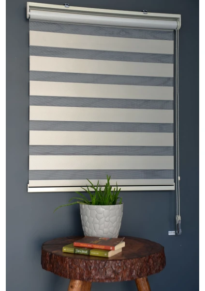 Halim Perdesan Zebra Stor Perde BL-100 Bej Renk Eteksiz Blackout-Karartma 260 x 200 cm