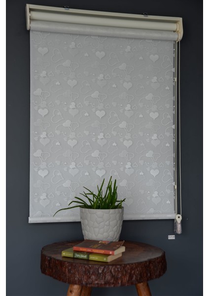 Çift Mekanizmalı Tül Stor Perde Dacuz-202 Kırık Beyaz Renk Eteksiz 280 x 200 cm