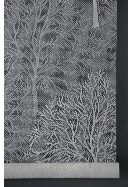 Çift Mekanizmalı Tül Stor Perde Dacuz-203 Kırık Beyaz Renk Eteksiz 280 x 200 cm