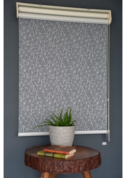 Çift Mekanizmalı Tül Stor Perde Dacuz-205 Kırık Beyaz Renk Eteksiz 280 x 200 cm