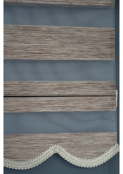 Zebra Stor Perde BZ-255 Açık Kahve Renk Etekli 260 x 260 cm modelleri