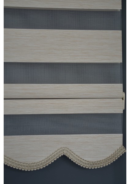 Zebra Stor Perde BZ-253 Sütlü Kahve Renk Etekli 80 x 200 cm