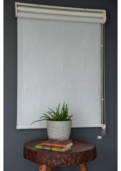 Çift Mekanizmalı Tül Stor Perde Dacuz-203 Kırık Beyaz Renk Eteksiz 280 x 260 cm modelleri