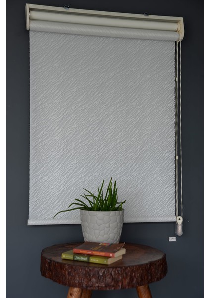 Çift Mekanizmalı Tül Stor Perde Dacuz-200 Kırık Beyaz Renk Eteksiz 280 x 260 cm modelleri