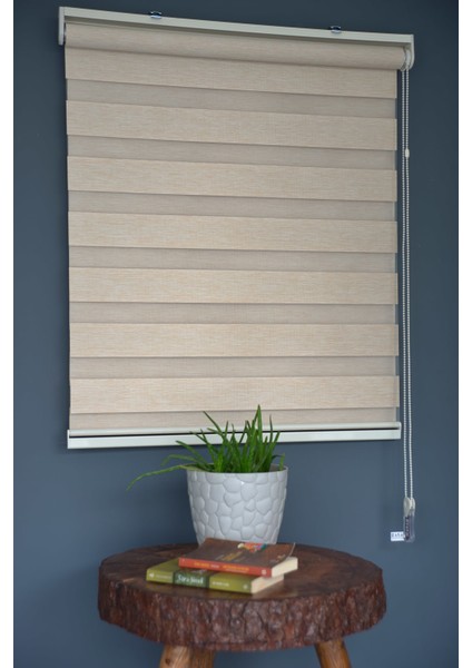 BZ-254 Karamel Renk Eteksiz Zebra Stor Perde