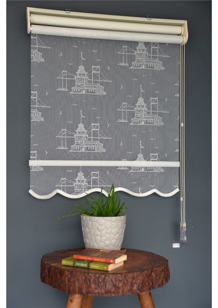 Çift Mekanizmalı Tül Stor Perde Dacuz-212 Kırık Beyaz Renk Etekli 280 x 260 cm fiyatları