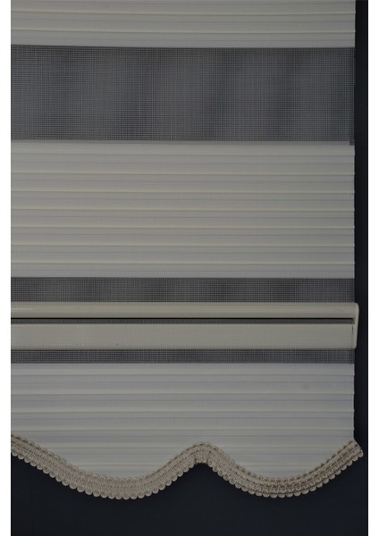 Zebra Stor Perde Gp-02 Ekru Renk Etekli Geniş Pliseli 90 x 200 cm