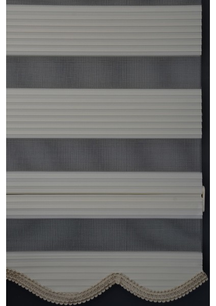 Zebra Stor Perde Dp-02 Ekru Renk Etekli Dar Pliseli 150 x 260 cm