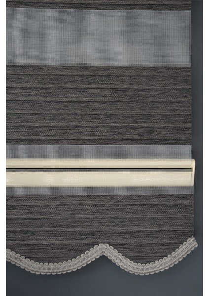 Zebra Stor Perde Kb-07 Siyah Renk Etekli Blackout-Karartma 200 x 260 cm